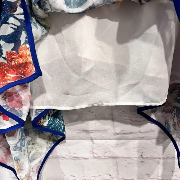 Adrianna Papell Floral Print‎ Asymmetrical Fit & Flare Dress Size 14W Sleeveless - Picture 10 of 12